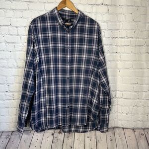 John‎ Varvatos USA Purple Gray Plaid Roll Tab Sleeve size XL Button Down
